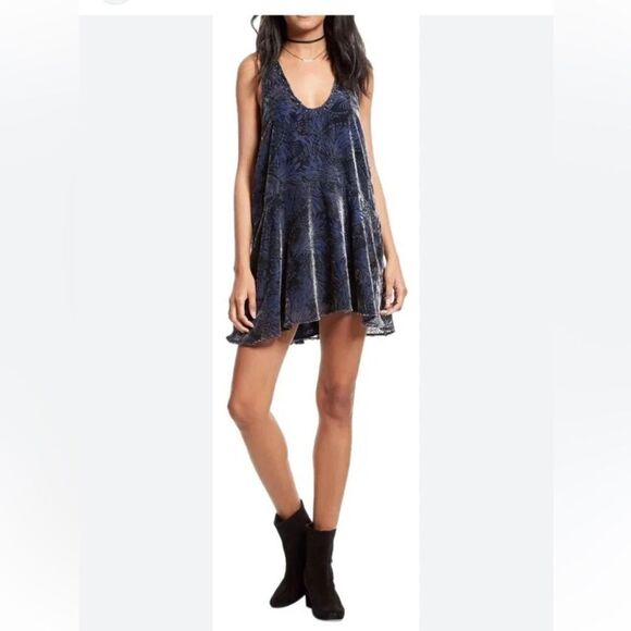 Free People Elie Burnout Velvet Mini Dress - Picture 2 of 5